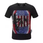 philipp plein t-shirt homme fashion usa flag skull